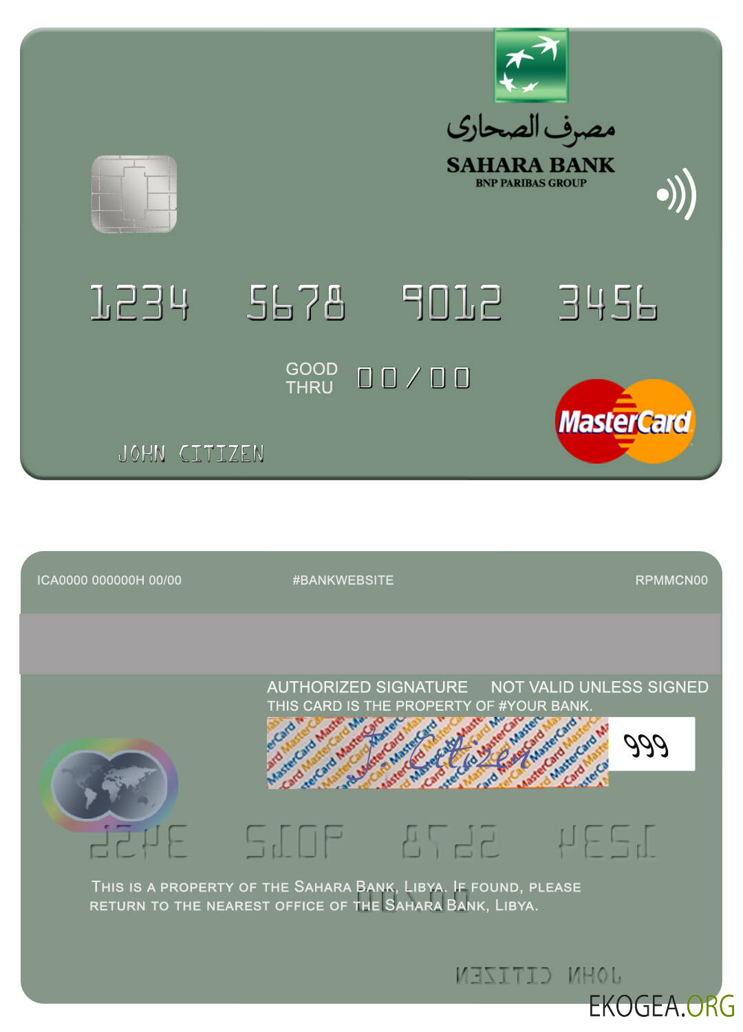 Carte Mastercard Libye Sahara Bank